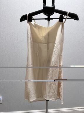 Lelis Collection Champagne Cowl Neck Slip Dress With Spaghetti Straps Size Small